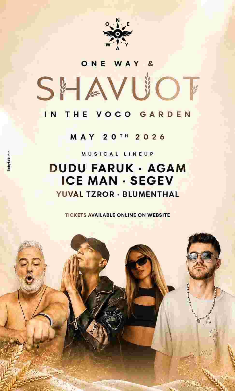 Event image One Way & Shavout - Dudu Faruk ~ Adella ~ Ice Man 