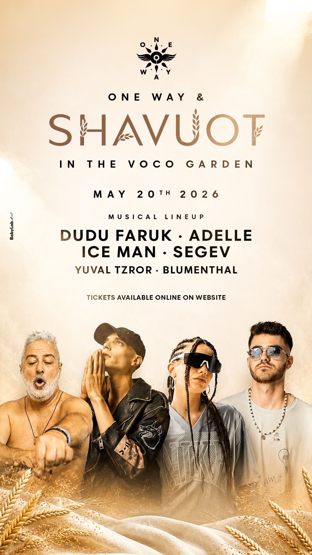 Event image - One Way & Shavout - Dudu Faruk ~ Adella ~ Ice Man